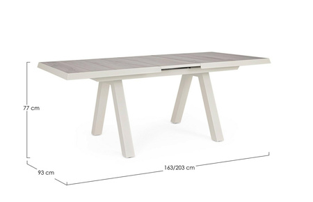 BIZZOTTO stół ogrodowy KRION PELICAN      163-203 rozkładany