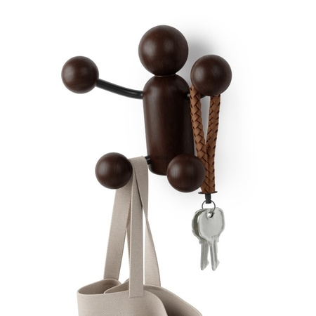 UMBRA wieszak ścienny WOODY WALL  HOOK czarny/orzechowy