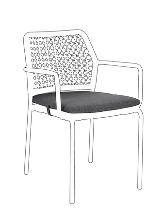 BIZZOTTO poduszka do krzesła RAJADA       ciemnoszara