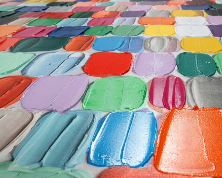 KARE obraz TOUCHED COLORFUL DOTS 200x140  cm