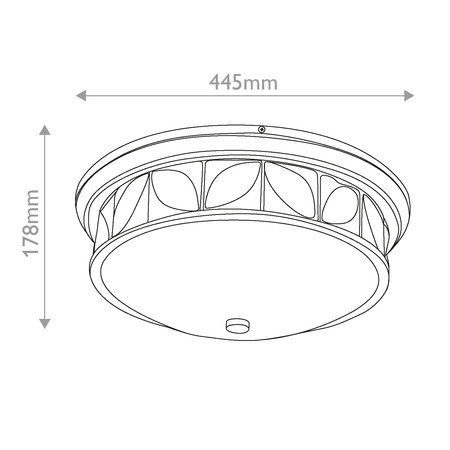 Plafon Epsilon - 3 źródła światła - Postarzany mosiądz Quintiesse QN-EPSILON-F-M-AB-O