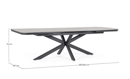 BIZZOTTO stół ogrodowy PASCAL szary /     rozkładany