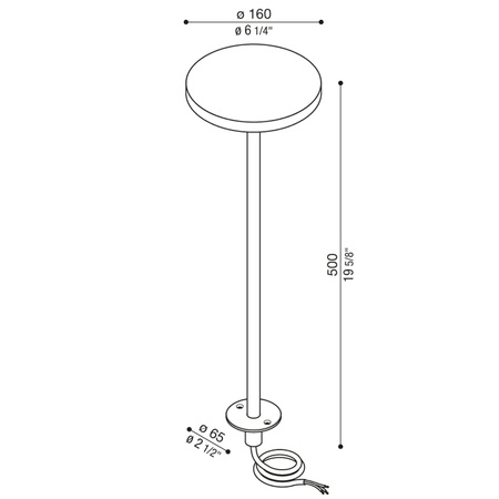 Lombardo LL1351043 Lampa Słupkowa Pik 160 H 500