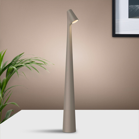 Vibia Africa lampa stołowa LED z akumulatorem 5 h 45 cm dark beige