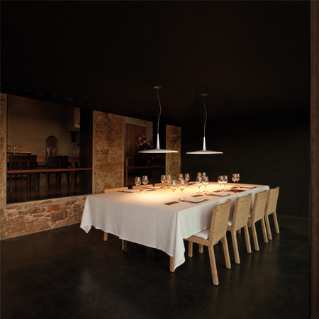 Vibia Skan Lampa Wisząca LED, średnica 60cm, wys. 200 cm, Biały Biały Opal