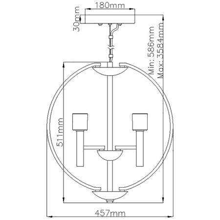 Żyrandol Mondo - 3 źródła światła Mondo Quintiesse Hinkley/ Fredrick Ramond QN-MONDO3
