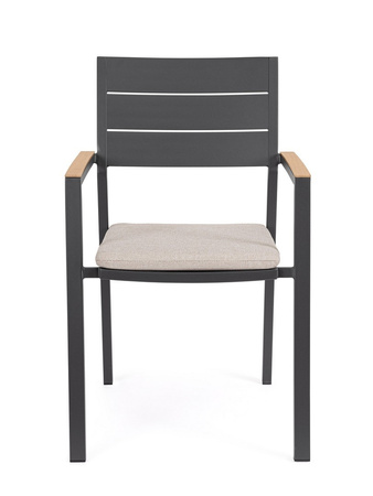 BIZZOTTO krzesło ogrodowe ZELMAR szare