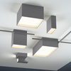 Vibia Structural lampa sufitowa LED 3-punktowa szer. 120 wys. 21 gl. 120 cm szary mat