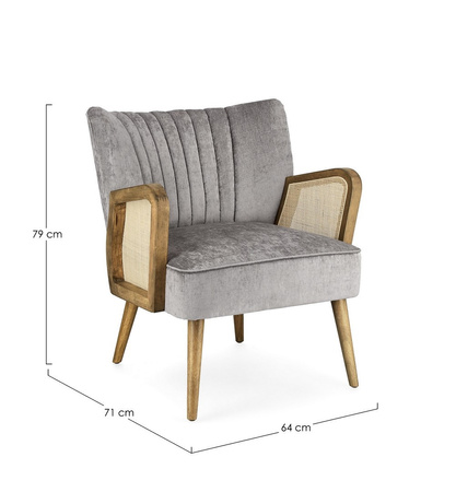 BIZZOTTO fotel VIRNA szary