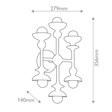 Kinkiet Cadence - 6 źródeł światła - Antyczna biel Quintiesse QN-CADENCE-6WB-WHT