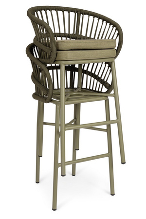 BIZZOTTO krzesło barowe ogrodowe          ODIVELAS zielone