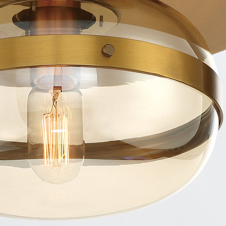 Mały plafon Nottingham - 1 źródło światła - Antyczny mosiądz Quintiesse Eurofase QN-NOTTINGHAM-F-S-AB