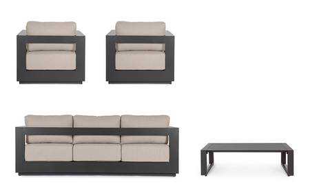 BIZZOTTO zestaw ogrodowy MOSES antracyt   / beż