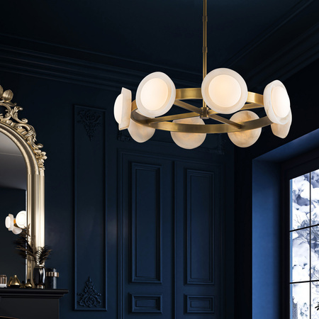 Żyrandol LED Alonso - Vintage mosiądz Quintiesse QN-ALONSO8-VBS-AR