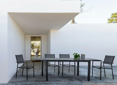 BIZZOTTO stół ogrodowy HILDE 160-240      szary / rozkładany