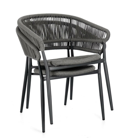 BIZZOTTO krzesło ogrodowe ALGAIDA szare