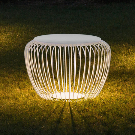 Vibia Meridiano LED Lampa Podłogowa, średnica 64 wys. 46 cm, Biały Mat Satyna