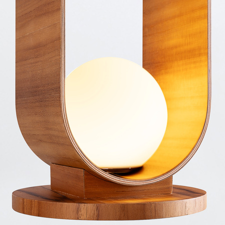 Lampa stołowa Sfera Brązowy, Drewno Quintiesse Accord QN-SFERA-TL-L-TEAK