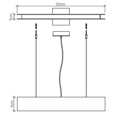 Lampa wyspowa Clean Brązowy, Drewno Quintiesse Accord QN-CLEAN-LED-LP-127-TEAK