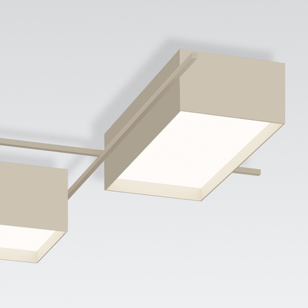 Vibia Structural lampa sufitowa LED 3-punktowa szer. 120 wys. 21 gl. 120 cm kremowy mat