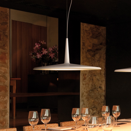 Vibia Skan Lampa Wisząca LED, średnica 60cm, wys. 200 cm, Biały Biały Opal