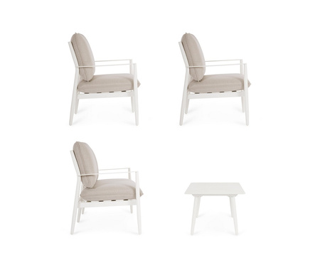 BIZZOTTO zestaw ogrodowy NEBULA biały /   beżowy