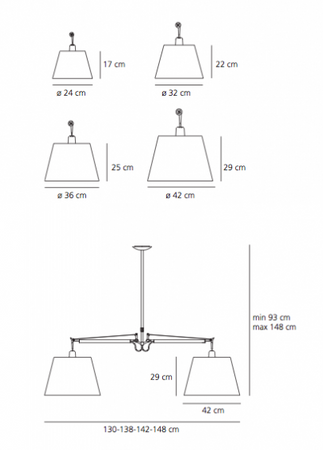 TOLOMEO BASCULANTE 2 BRACCI 32cm szary ARTEMIDE 0630010A+0781010A