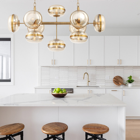 Lampa wyspowa Nottingham - 10 źródeł światła - Antyczny mosiądz Quintiesse Eurofase QN-NOTTINGHAM-10LP-AB