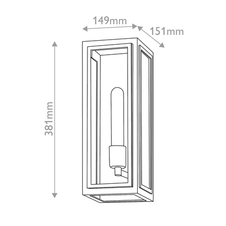 Latarnia naścienna Shaw - 1 źródło światła - Czarny, oksydowany brąz Quintiesse QN-SHAW-1M-BK