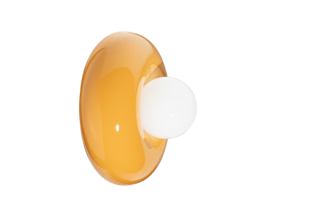 APPLIQUE DIFFUSORE VETRO OPALINO - WALL LAMP WITH GLASS DIFFUSER BUMBUM Ferroluce C2750-GIA