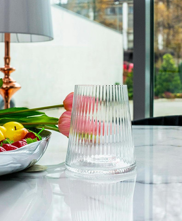 KARE komplet 4 szklanek RIFFLE 440ml      transparentny