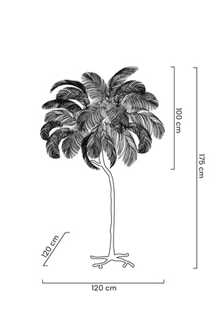 Lampa podłogowa TIFFANY 175 różowa mosiądz / naturalne pióra