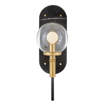 Kinkiet Gilda - 1 źródło światła - Czarny, klasyczny mosiądz Quintiesse QN-GILDA-WB1-BK