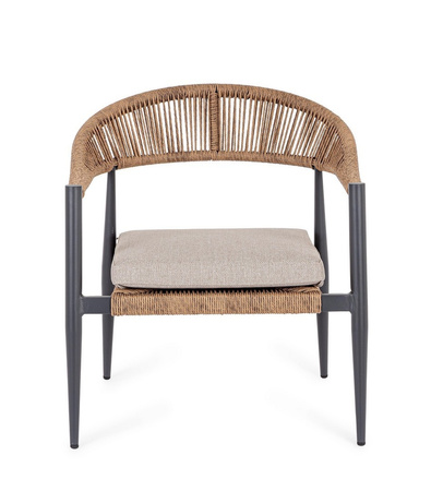 BIZZOTTO krzesło ogrodowe JANDIA szare    / naturalne