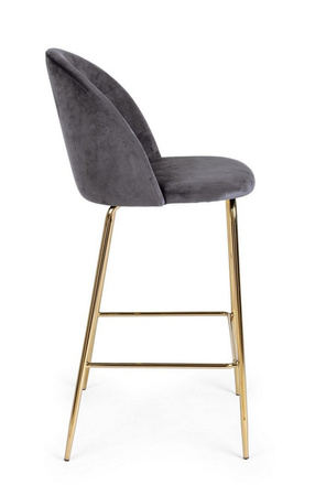 BIZZOTTO krzesło barowe CARRY VELVET      szare