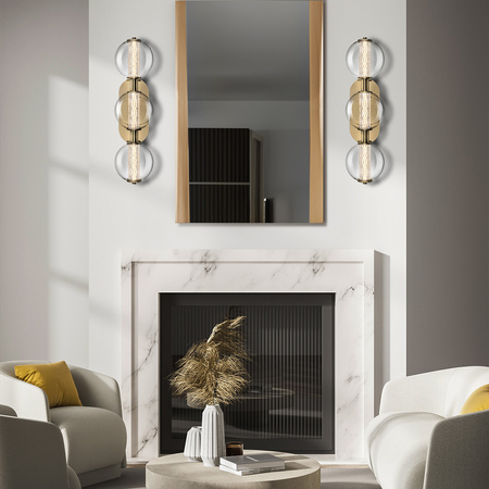 Kinkiet Atomo - 3 źródła światła - Szczotkowane złoto Quintiesse Eurofase QN-ATOMO-3W-BG