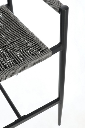 BIZZOTTO krzesło barowe ogrodowe JANDIA   szare