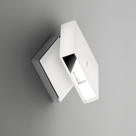 Vibia Alpha Lampa Ścienna LED, szer. 12cm, wys. 12 cm, Biały Mat Chrom