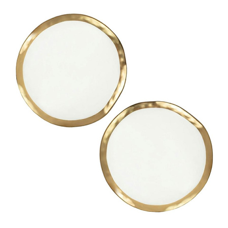 KARE komplet 2 talerzy BELL 38 cm         biało-złoty