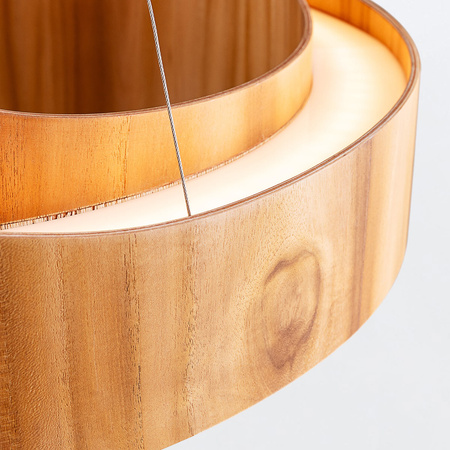 Lampa wisząca Horizon Brązowy, Drewno Quintiesse Accord QN-HORIZON-RING-LED-60-TEAK