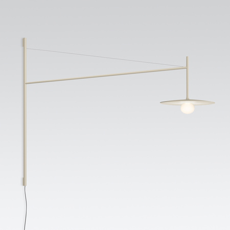 Vibia Tempo Lampa Ścienna LED ze Ściemniaczem i Przewodem, 122.5 GL, 25 cm, Kremowy Mat