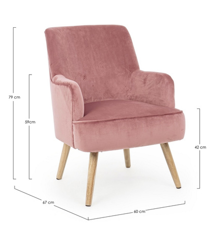 BIZZOTTO fotel ADELINE różowy