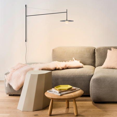 Vibia Tempo Lampa Ścienna LED ze Ściemniaczem i Przewodem, 122.5 GL, 25 cm, Grafitowy Mat