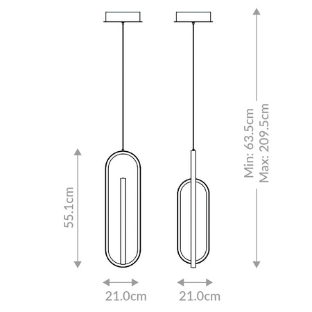 Lampa wisząca Demark - Matowa czerń Quintiesse Eurofase QN-DEMARK-1P-BK