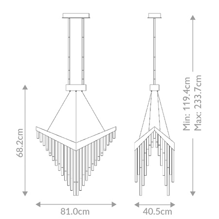 Żyrandol Vivien - Szczotkowane złoto Quintiesse Eurofase QN-VIVIEN-P-L-BG