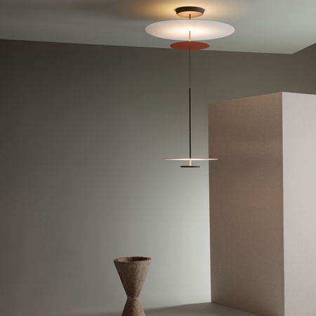 Vibia Flat Lampa Wisząca LED ze Ściemniaczem, 55 wys. 300 cm, Czarny Czerwony Biały
