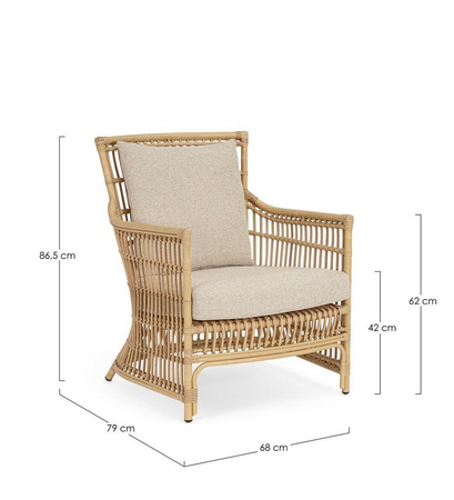 BIZZOTTO fotel ogrodowy ADELMA naturalny