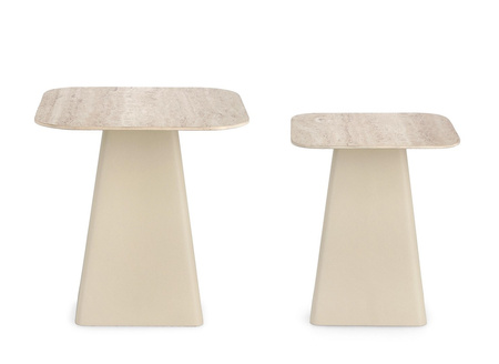 BIZZOTTO zestaw stolików kawowych HARDY   SQ beżowy