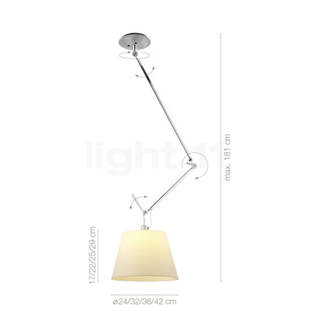LAMPA WISZĄCA TOLOMEO DECENTRATA 24cm szary ARTEMIDE 0629000A+0781050A