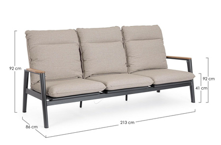 BIZZOTTO sofa 3-osobowa ogrodowa MIGUEL   beżowa